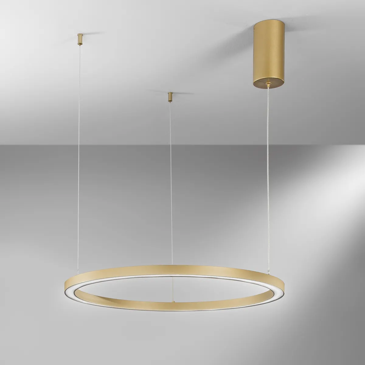 SOSPENSIONE LED HOOP ORO 30W 4500LM CCT 60X60X150CM