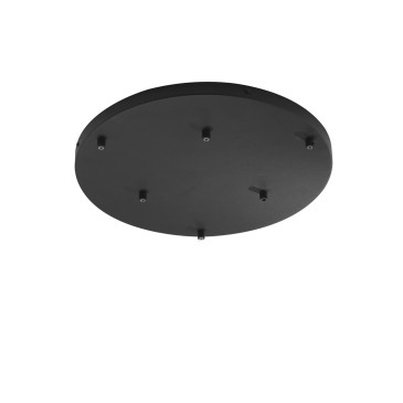 Schwarzer runder Rahmen mit 6 Löchern, 47 x 4,1 cm