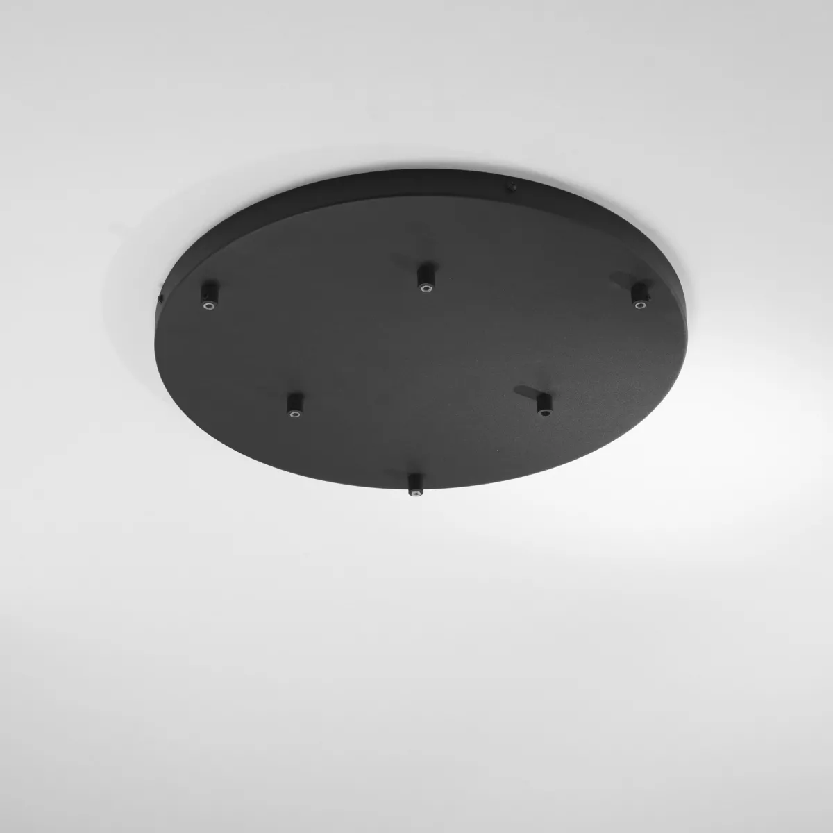 Schwarzer runder Rahmen mit 6 Löchern, 47 x 4,1 cm