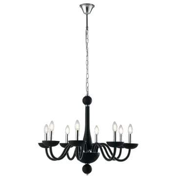 ALFIERE KRONLEUCHTER SCHWARZ/CHROM 8XE14 74X178CM