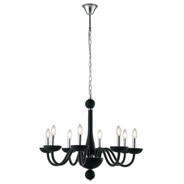 Lustre Alfiere noir/chrome 8XE14 74x178cm