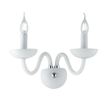 APPLIQUE ALFIERE BIANCA/CROMO 2XE14 12X23X26CM