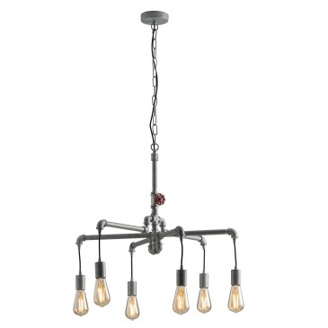 Suspension galvanisée AMARCORD 6XE27 71X146CM