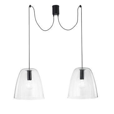Suspension transparente ARES 2XE27 2X250CM