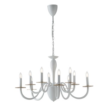 Lustre Armstrong blanc/or 10 x E14 92 x 150 cm