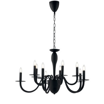 Lustre Armstrong noir 10XE14 92X150CM