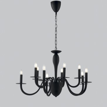Lustre Armstrong noir 10XE14 92X150CM