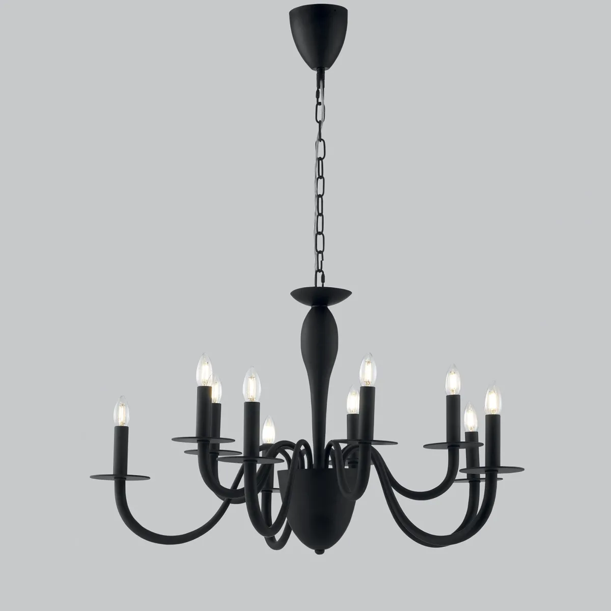 ARMSTRONG KRONLEUCHTER SCHWARZ 10XE14 92X150CM