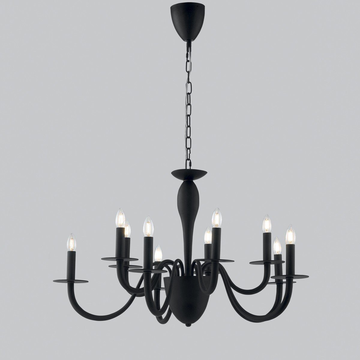 Lustre Armstrong noir 10XE14 92X150CM
