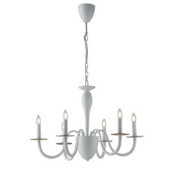 Lustre Armstrong blanc/or 6XE14 78X150cm