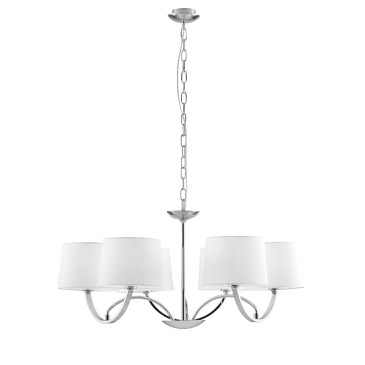 LAMPADARIO ASTORIA CROMO/BIANCO 6XE27 82X120CM