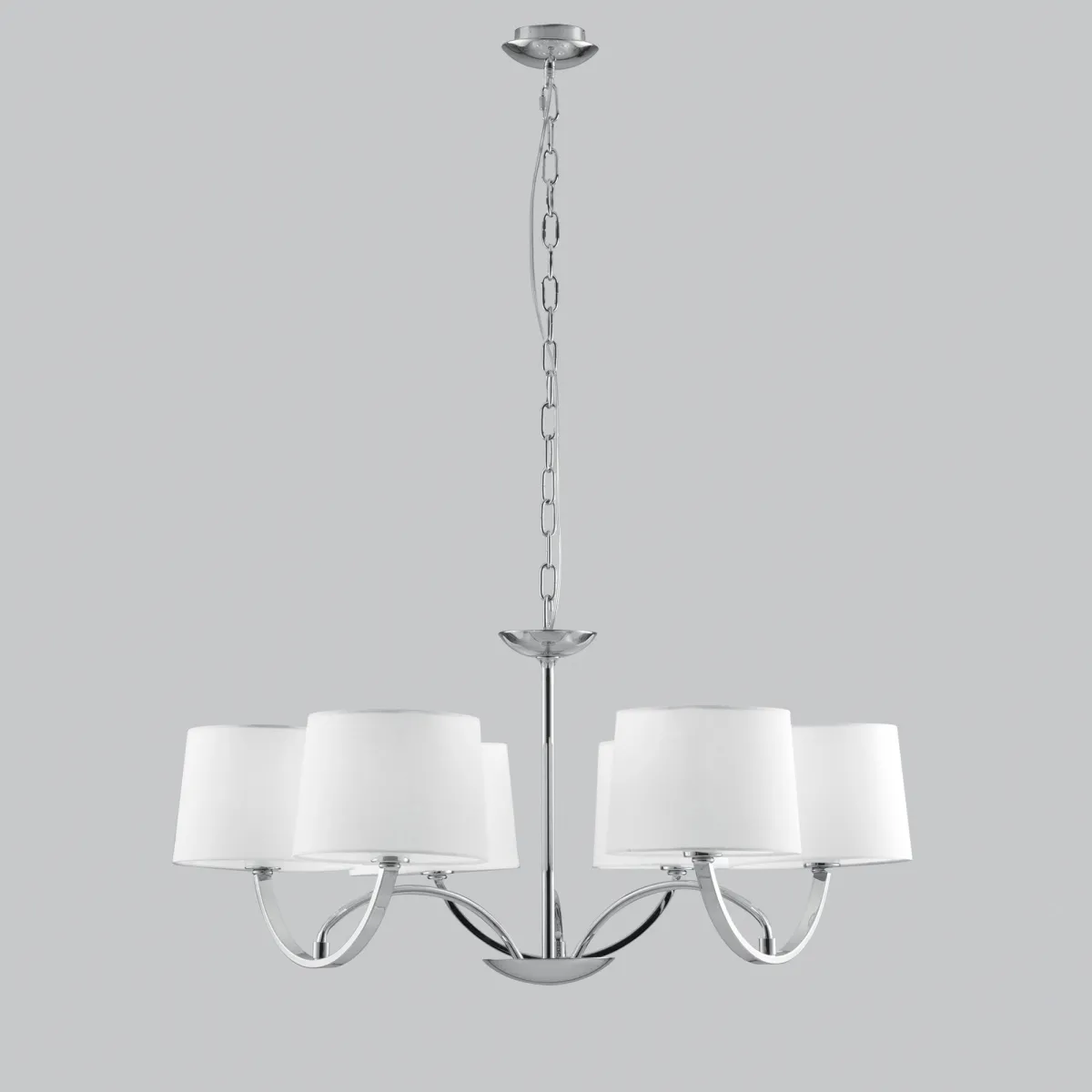 LAMPADARIO ASTORIA CROMO/BIANCO 6XE27 82X120CM