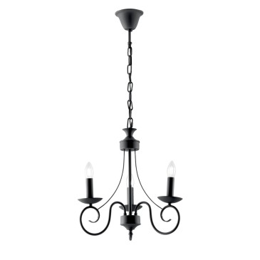 LAMPADARIO BEATRICE ANTRACITE 3XE14 37X120CM