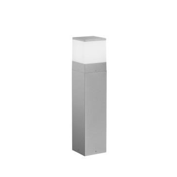 BORNE BOOSTER ARGENTÉE EN ALUMINIUM 1XE27 IP54 13X13X60CM