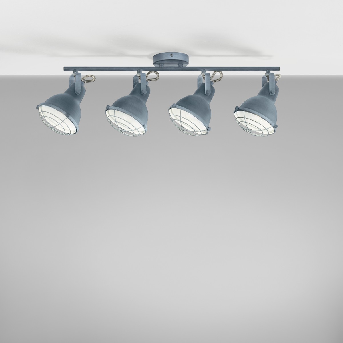 PLAFONIERA CUBA GRIGIA/BIANCO 4XE14 77,5X13X17CM