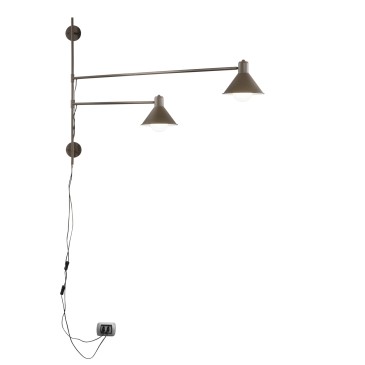 APPLIQUE DUETTO REGOLABILE CORTEN 2XE27 154X20,5X90CM