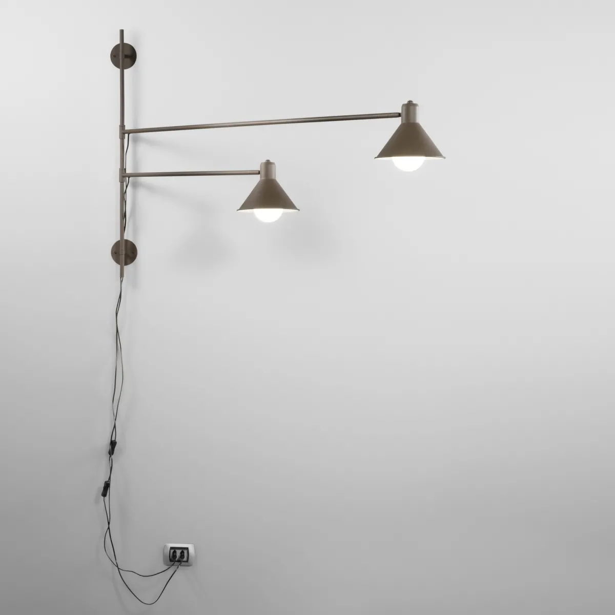 APPLIQUE DUETTO REGOLABILE CORTEN 2XE27 154X20,5X90CM