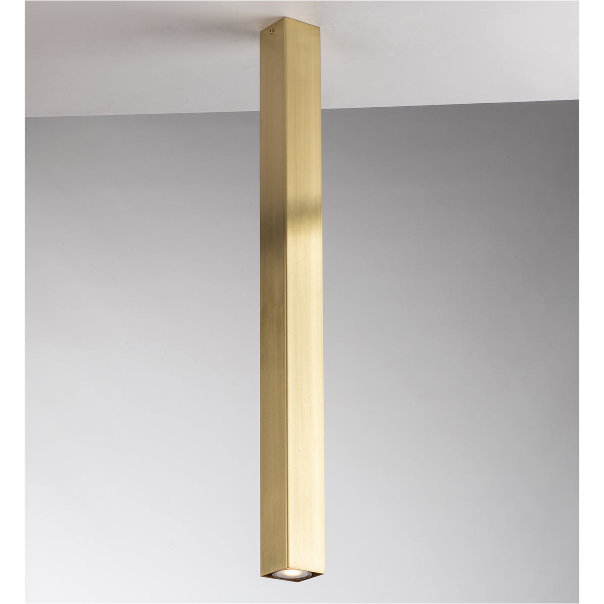 Plafonnier carré doré Fluke 1xGU10 6x6x75cm