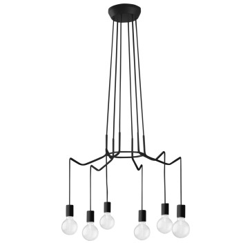 HABITAT BLACK SUSPENSION 6XE27 66X120CM