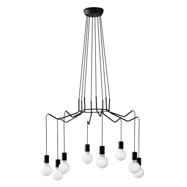 HABITAT SUSPENSION NOIRE 8XE27 85X120CM