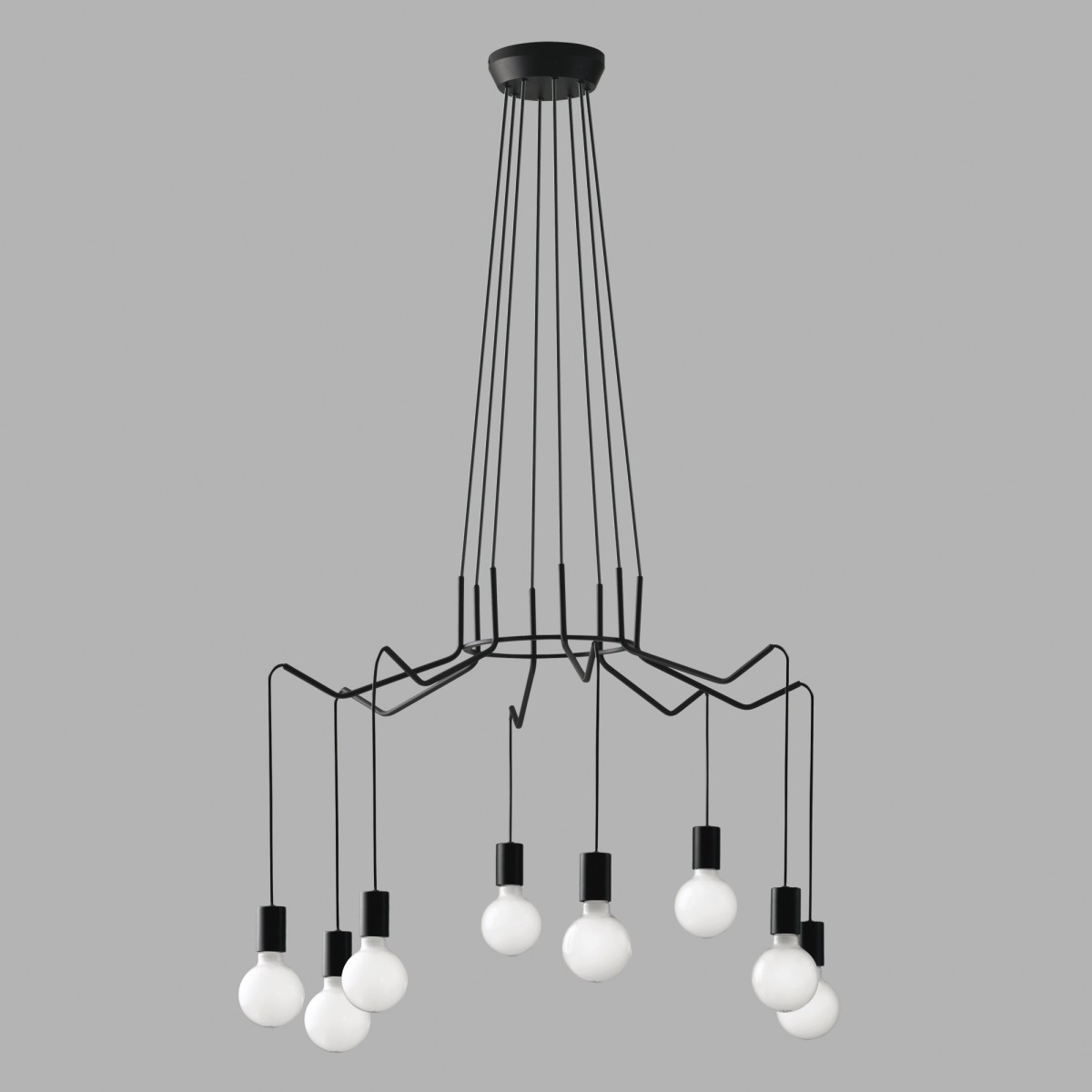 HABITAT SUSPENSION NOIRE 8XE27 85X120CM