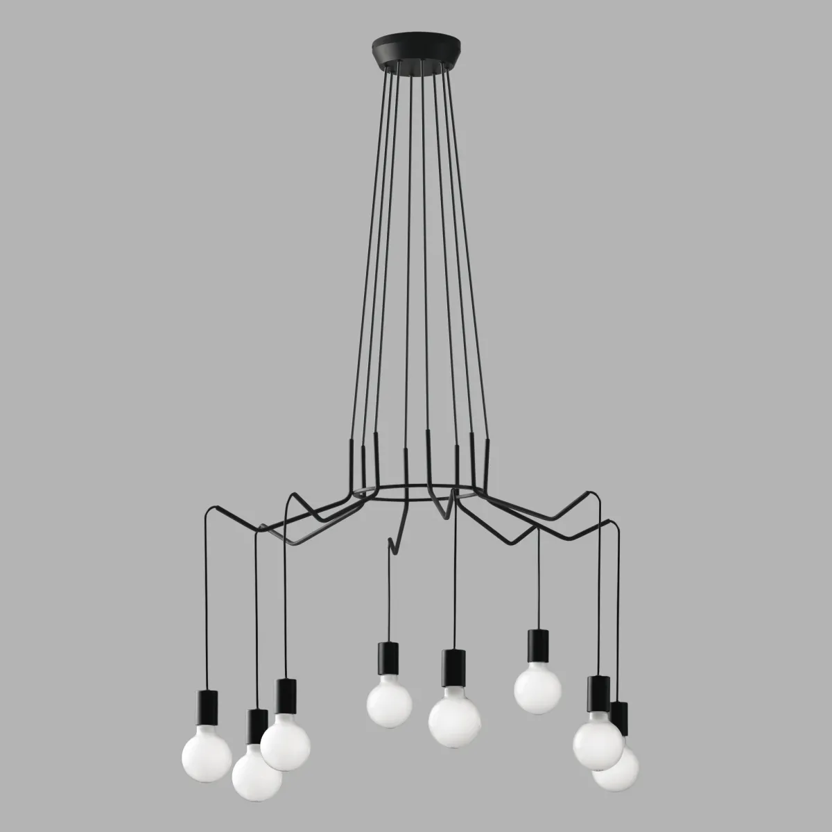 HABITAT SUSPENSION NOIRE 8XE27 85X120CM