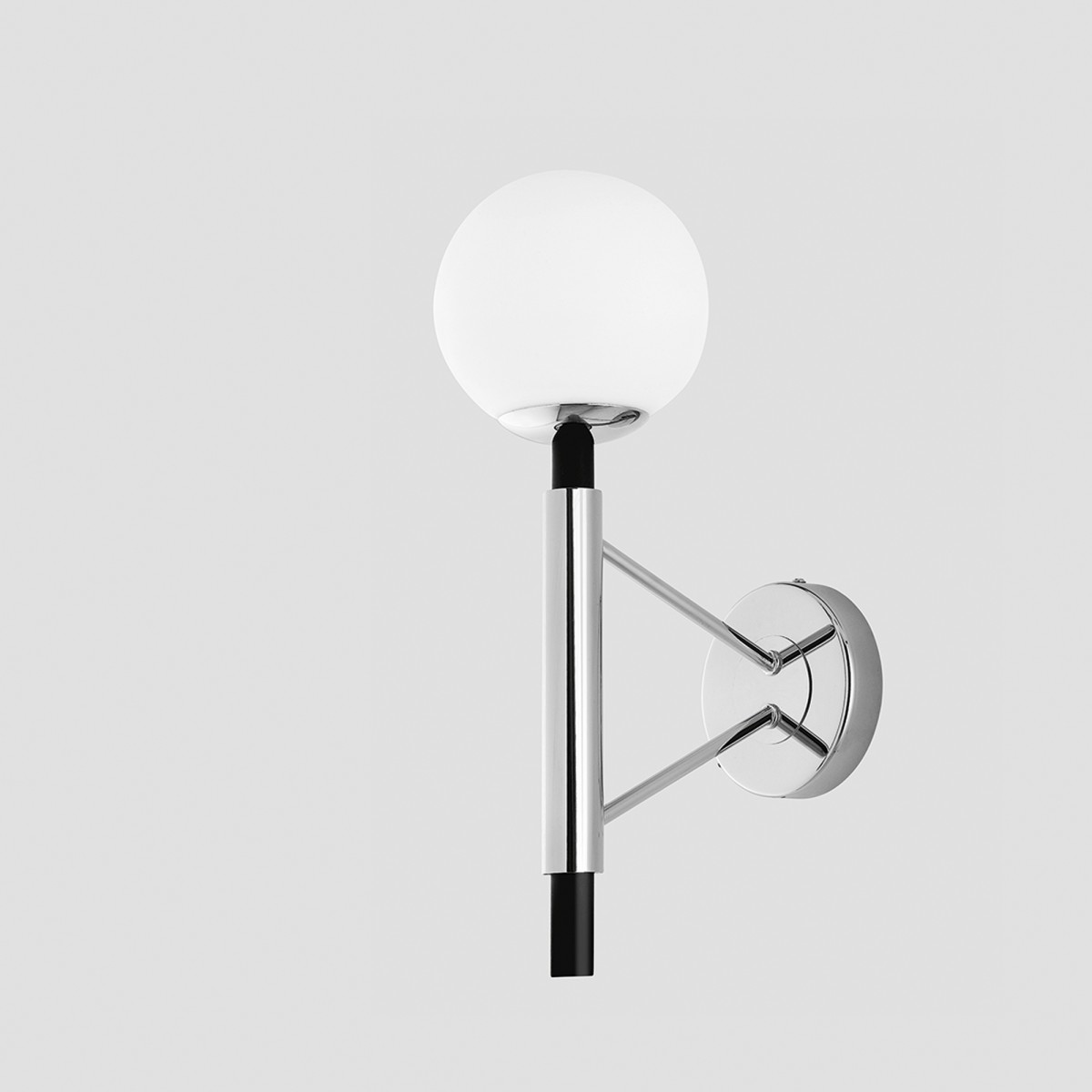 Moderne E14-Wandleuchte in Chrom und Schwarz | Mondialshop