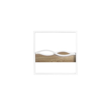 HAWAII SQUARE LED-Deckenleuchte Weiß/Holz 40W 5120LM CCT 40X40X6.3CM