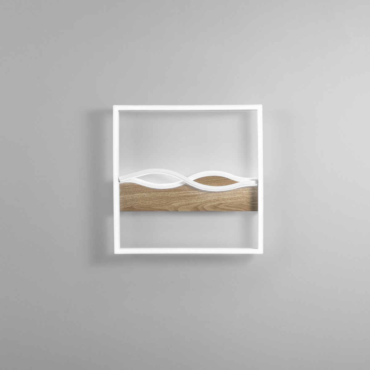 Plafonnier LED carré Hawaii blanc/bois 40 W 5120 lm 40 x...