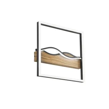 HAWAII SQUARE LED-Deckenleuchte Schwarz/Holz 40W 5120LM CCT 40X40X6.3CM