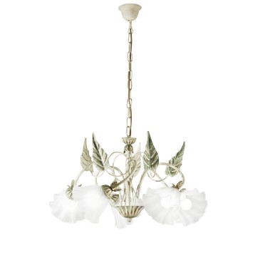 Lustre Isotto ivoire 5XE14 62X100CM