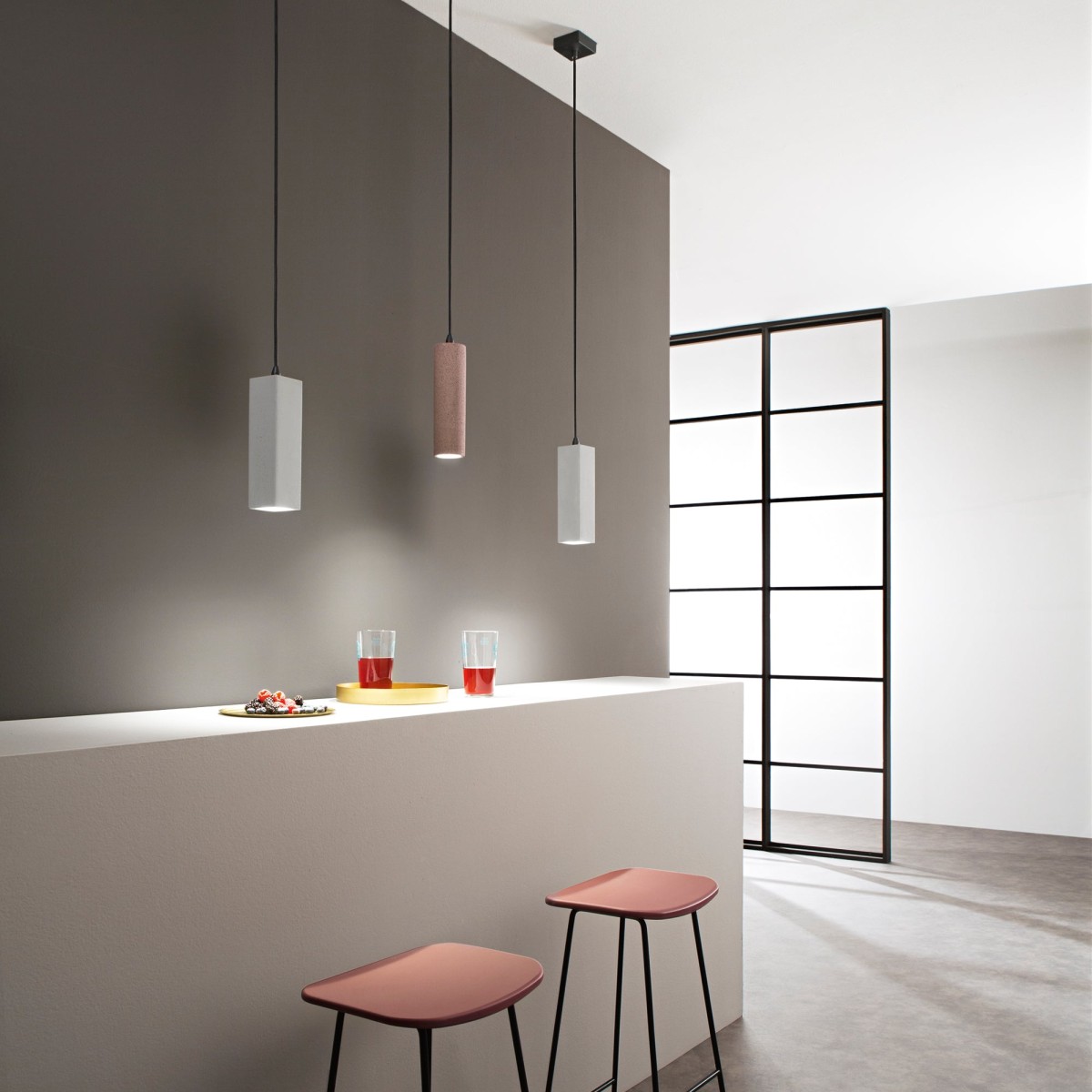 Suspension KRUK SQUARE GREY 1XGU10 7X130CM
