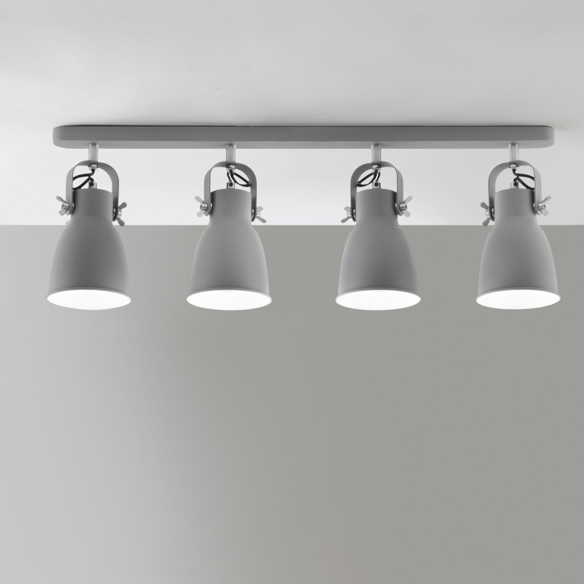 Moderner Strahler 4xE27 Nickelgrau | Mondialshop