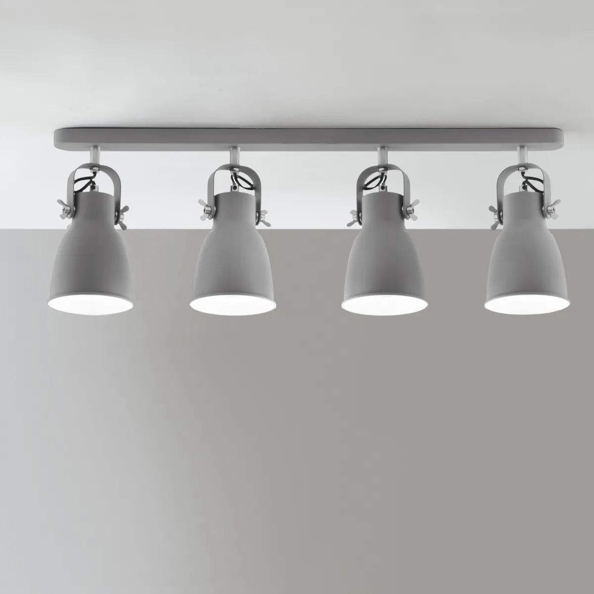 Spot moderne 4xE27 Gris nickel | Mondialshop