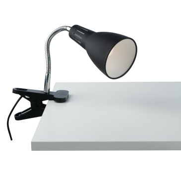 LAMPADA LOGIKO NERA CON PINZA 1XE14 11,5X7,3X36,5CM