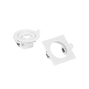 INCASSO LED SNIPER IN FIBRE DI PLASTICA BIANCO 7W 660LM CCT 9,5X9,5X5,3CM