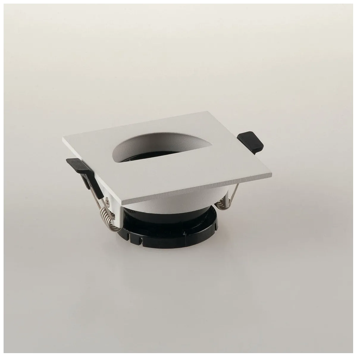 FARETTO A INCASSO STENOS ORIENTABILE BIANCO QUADRATO FORO MEZZA LUNA 8,5X8,5X4,2CM