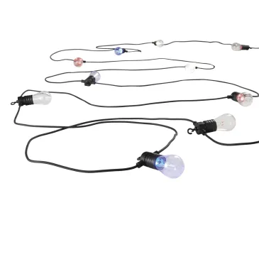 Guirlande lumineuse électrique noire pour pique-nique, 10 ampoules LED 0,5 W 400 lm RGB+CCT, intensité variable, Wi-Fi, IP65, 10