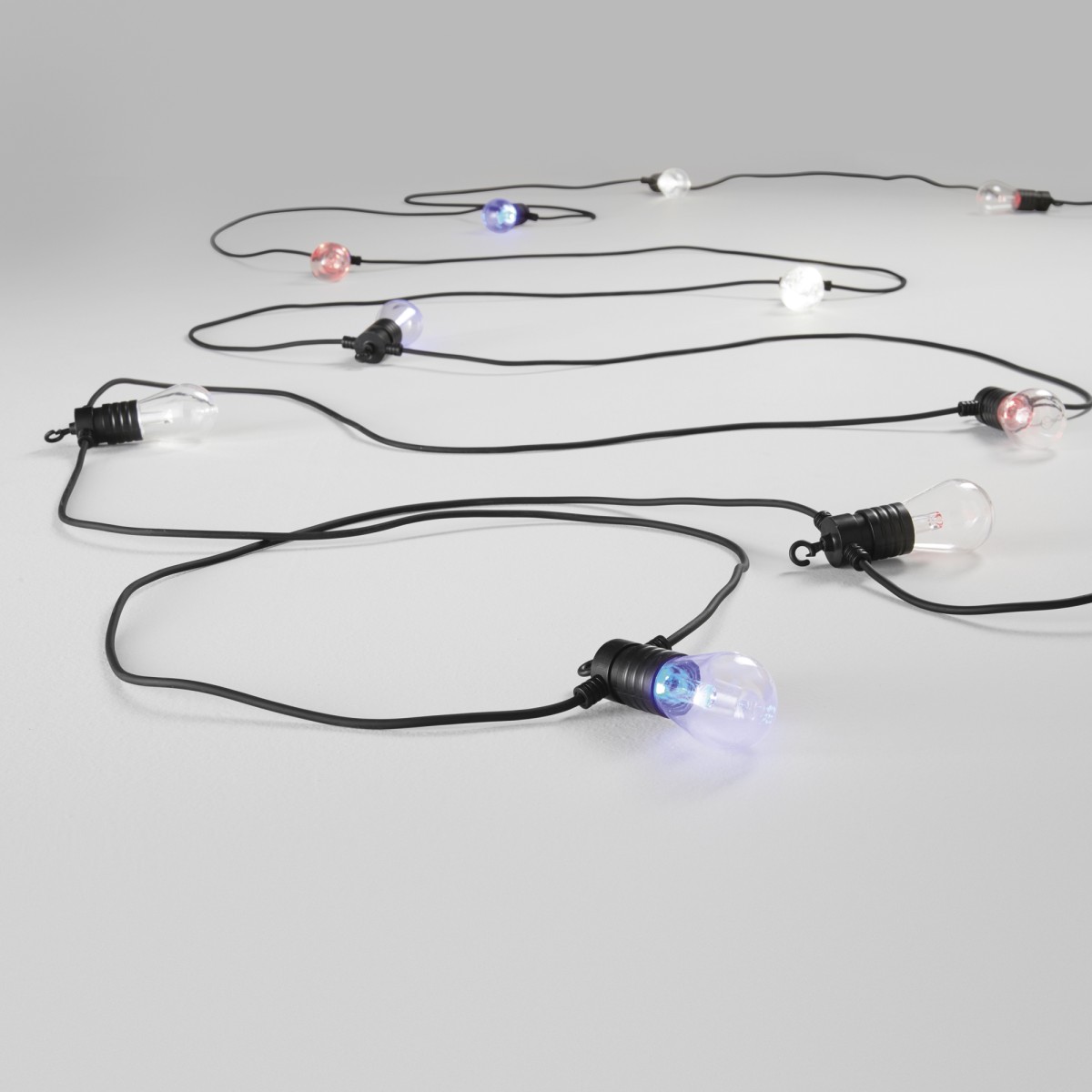 STRINGA ELETTRIFICATA PICNIC NERA 10 LAMPADINE LED 0,5W...