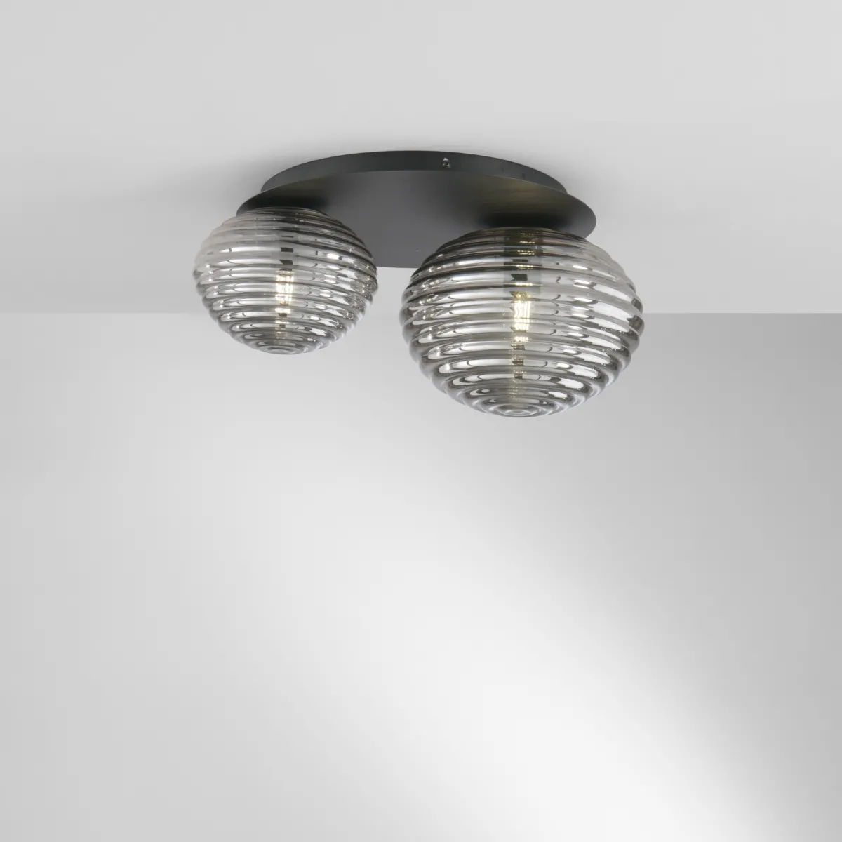 PLAFONIERA RIPPLE NERA 2XE27 45X21,5X35CM