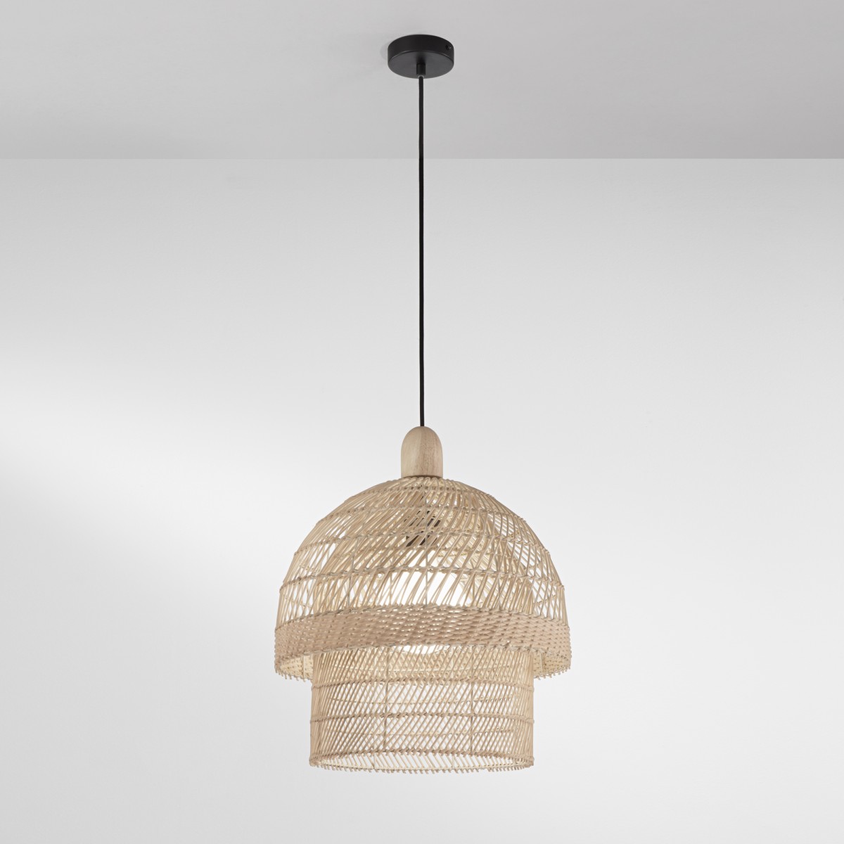 SOSPENSIONE SIBILLA LEGNO 1XE27 40X40X192,5CM