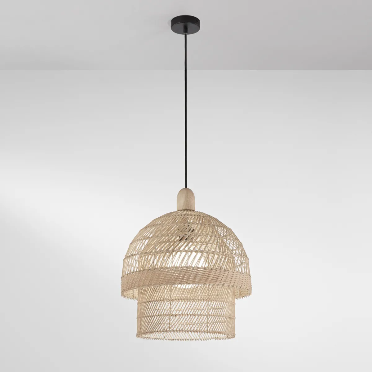 SOSPENSIONE SIBILLA LEGNO 1XE27 40X40X192,5CM