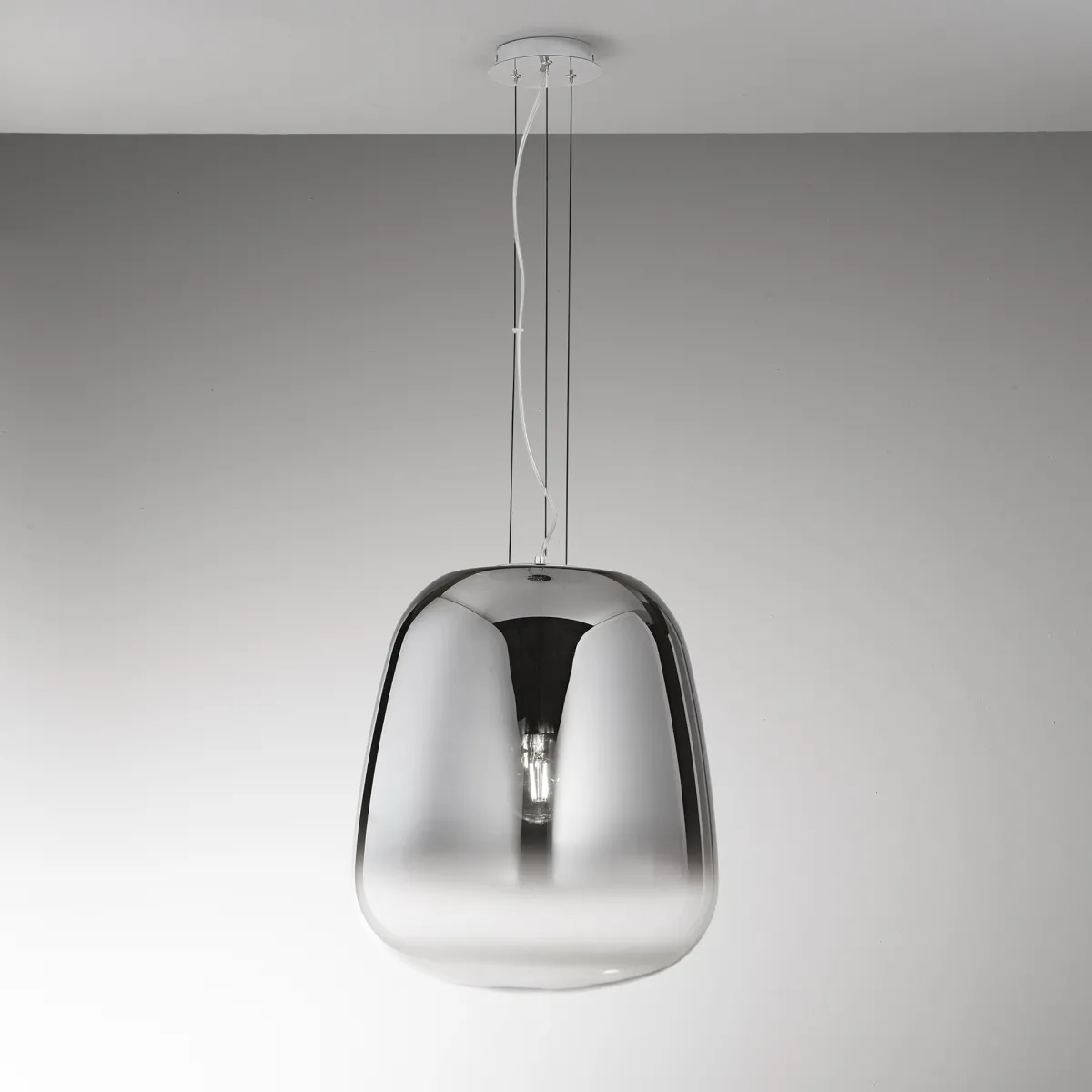 Suspension chromée fumée 1XE27 45X150CM