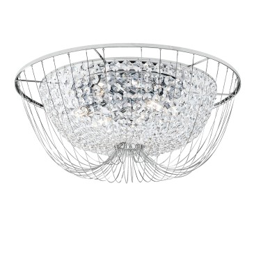 PLAFOND VIENNE CHROMÉ 6XE14 60X24CM