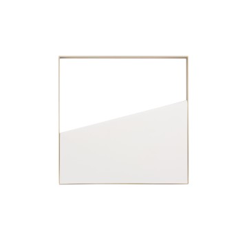Plafonnier LED carré ALBA blanc et or 10 W 1200 lm 40 x 40 x 3,5 cm