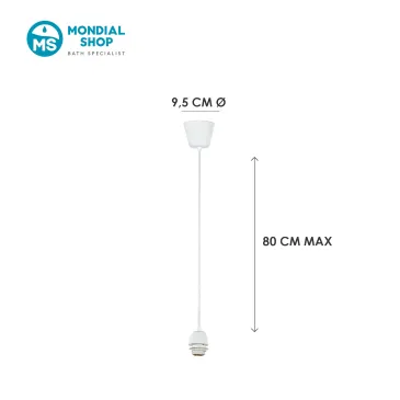 Pendel Bianco E14 in Plastica - Sospensione 80cm | MondialShop