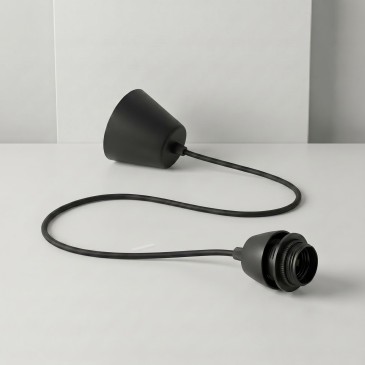 Pendente Plastica Nero E27