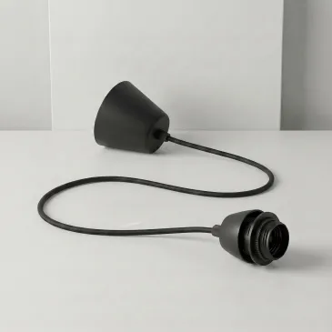 Pendente Plastica Nero E27