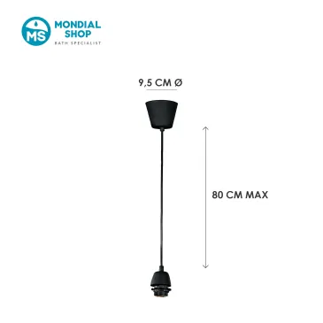 Pendente Plastica Nero E27