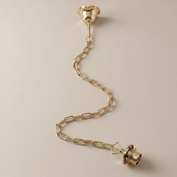 Chaîne de suspension en métal doré E27
